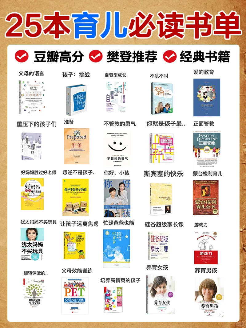 25本育儿必读书单，科学培养出优秀的孩子