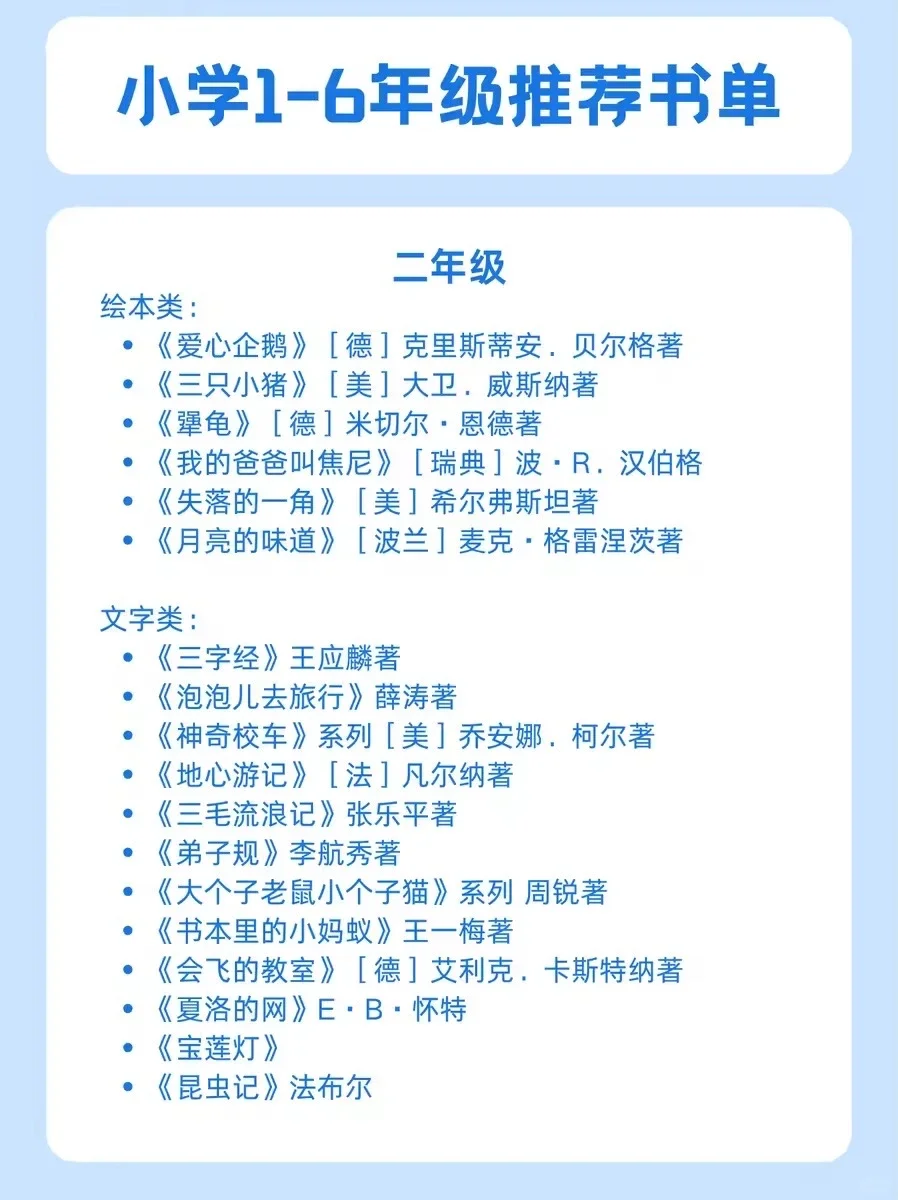 很难找全的1-6年级课外书单🔥利于打基础