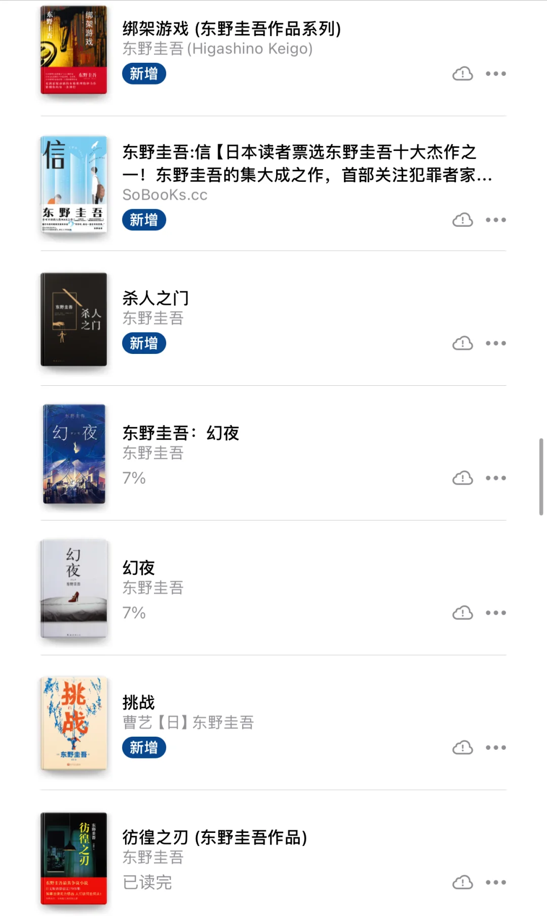 终于把东野圭吾的电子书全部下载完～