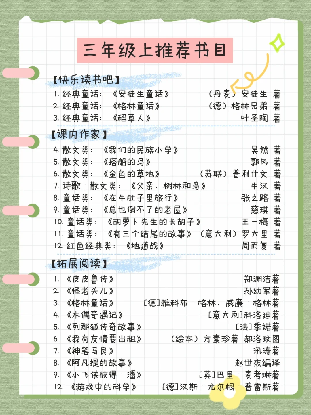 1—3年级 | 📖教育部推荐书单|码住慢慢看