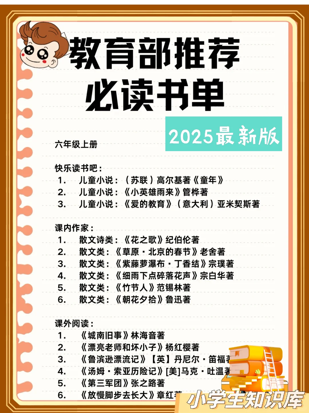 知识库：教育部推荐小学生必读书书单大全