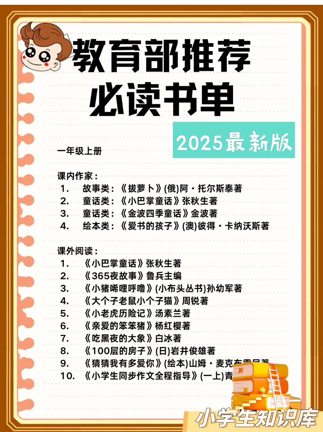 知识库：教育部推荐小学生必读书书单大全