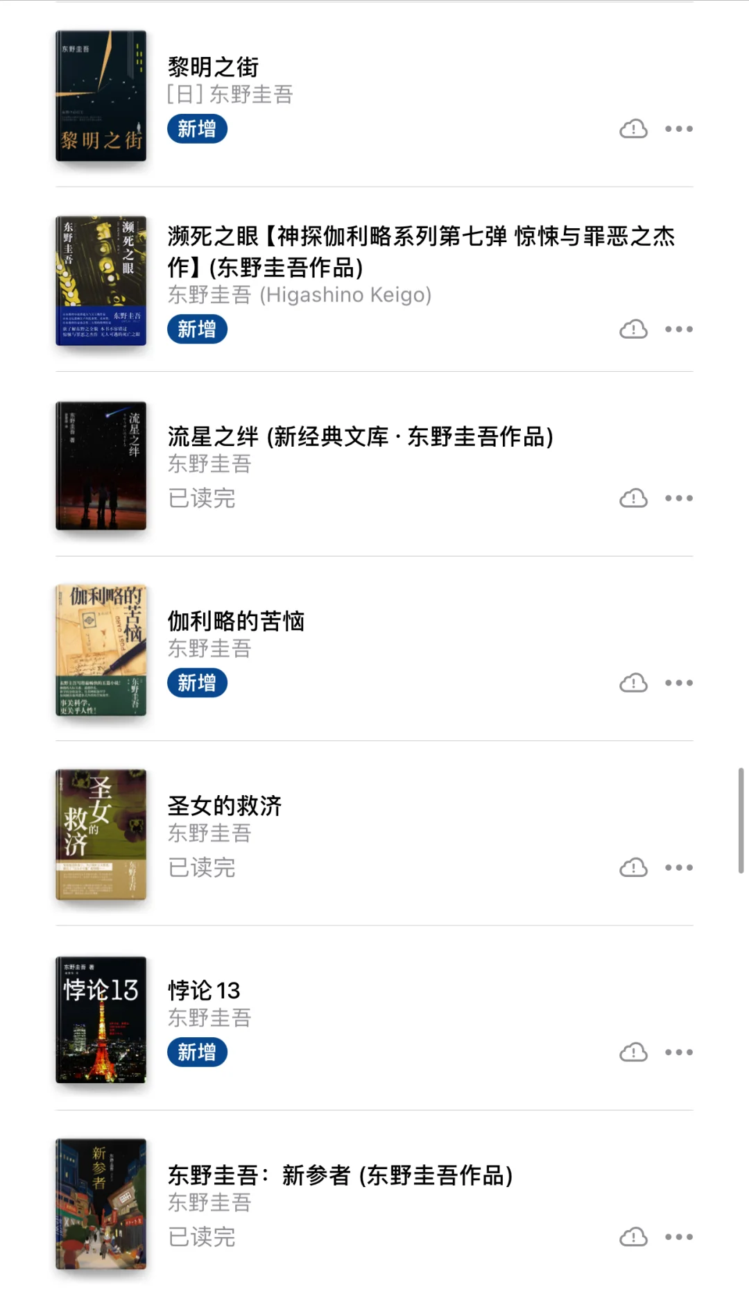 终于把东野圭吾的电子书全部下载完～