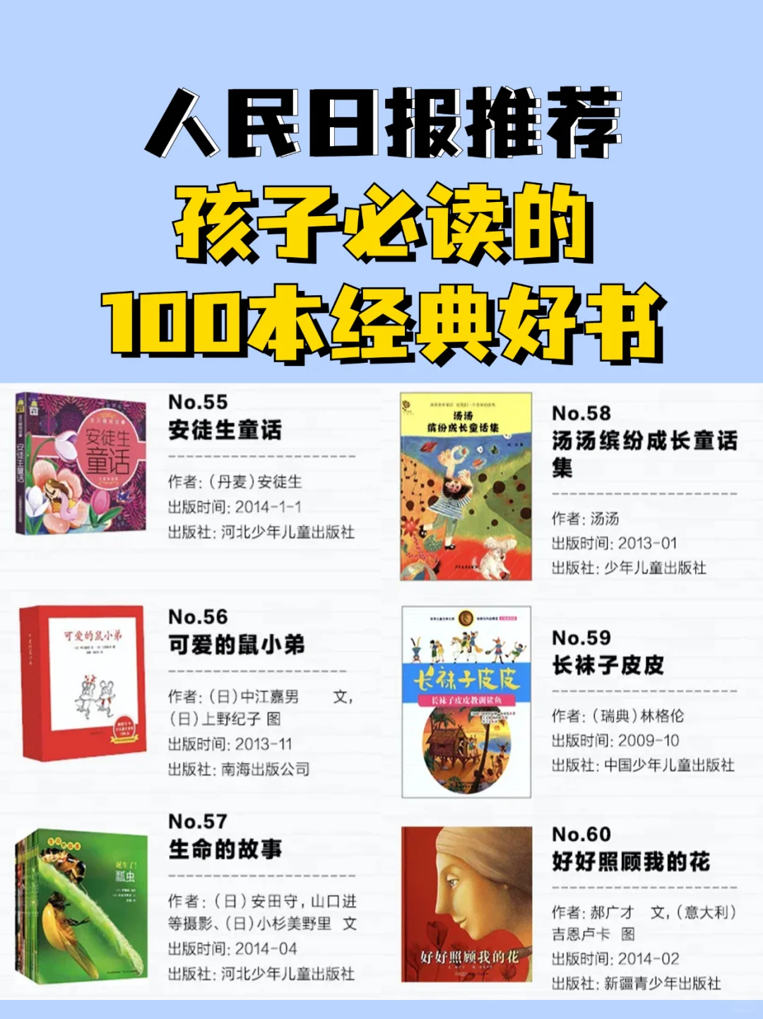 人民日报推荐🔥孩子必读的100本经典好书📚