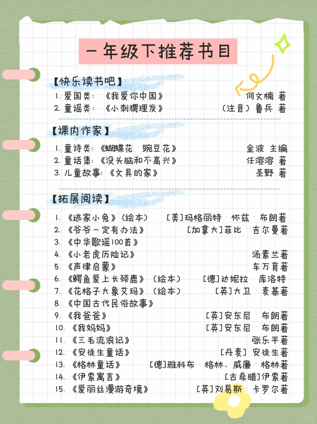 1—3年级 | 📖教育部推荐书单|码住慢慢看