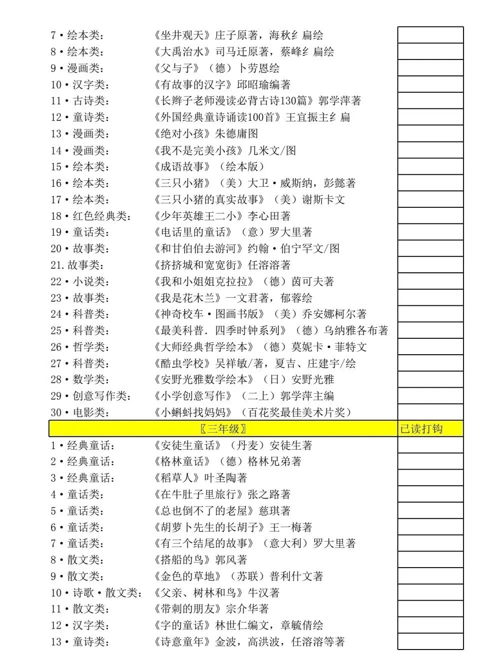 25年清华附小推荐书单必读！