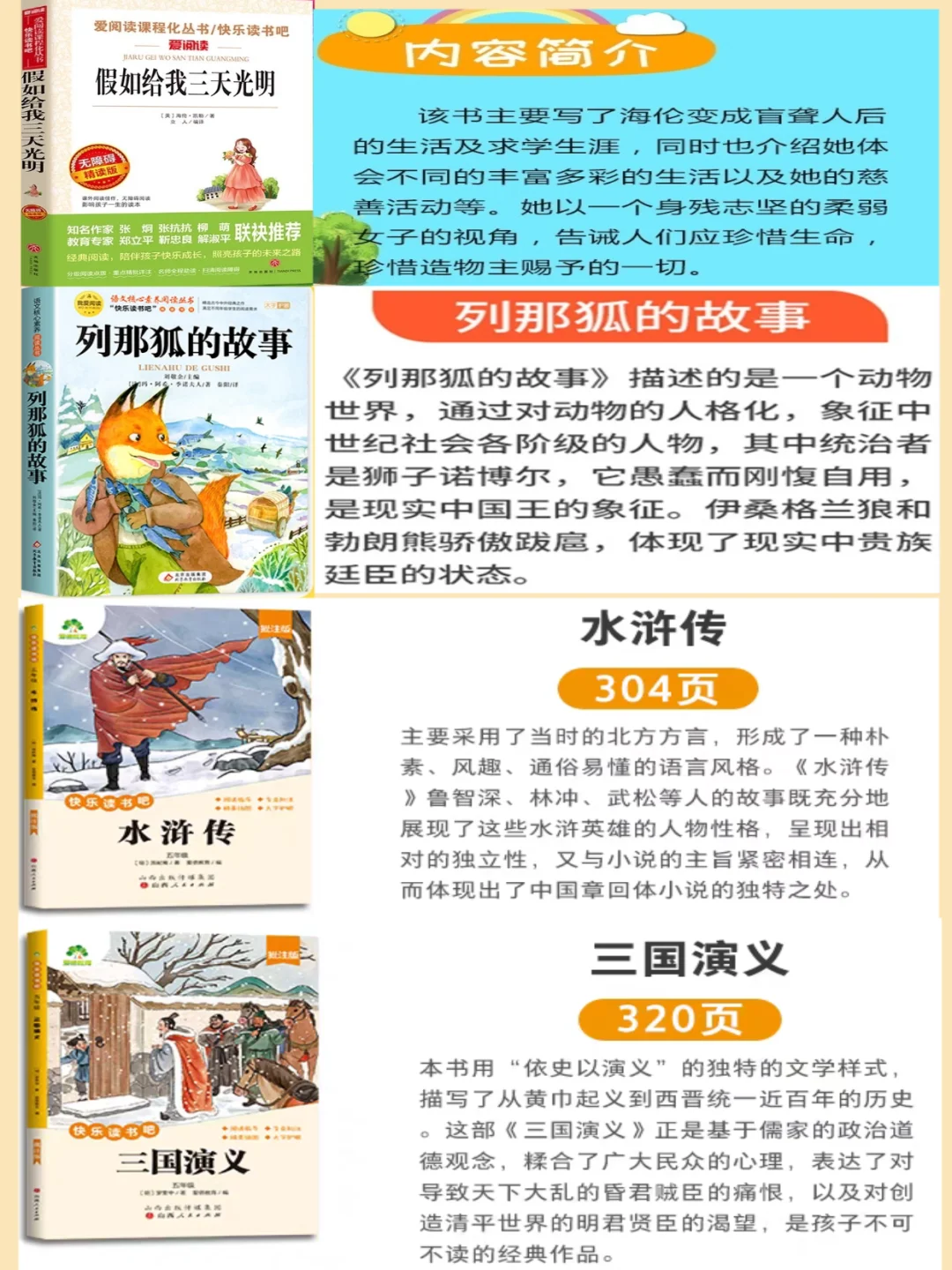 教育部推荐1-6年级必读书目
