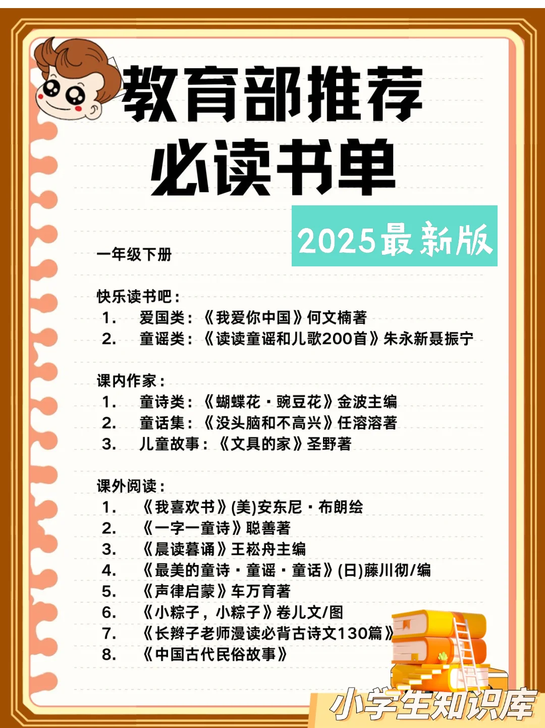 知识库：教育部推荐小学生必读书书单大全