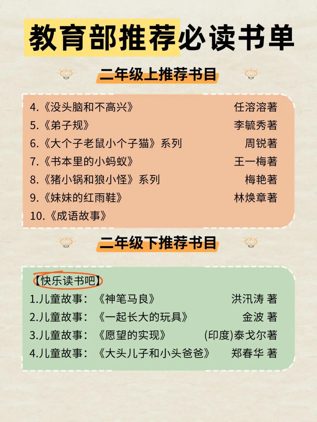 教育部推荐必读书单 1-3年级经典童书合集