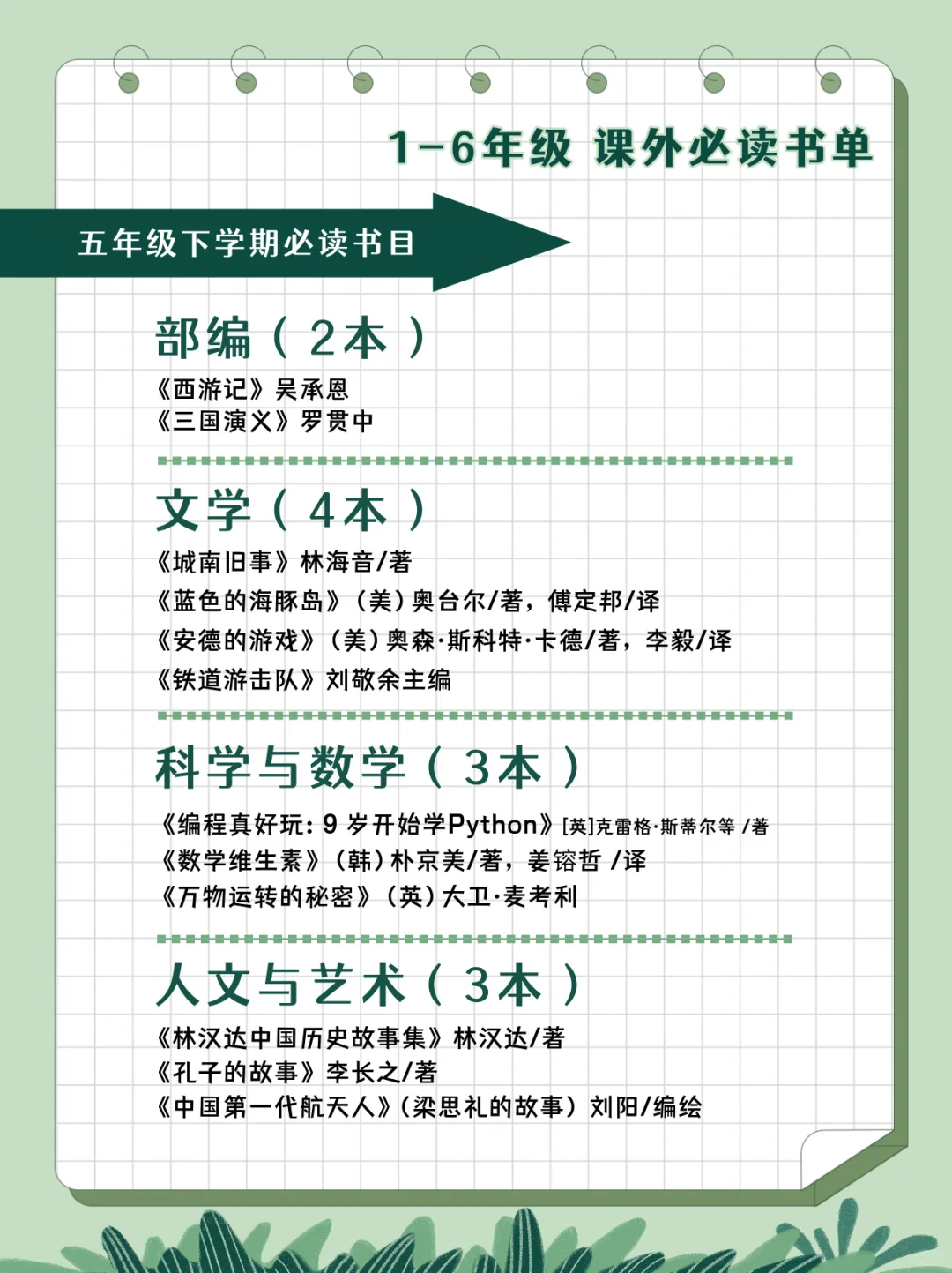🗂家长收藏｜2024版清华附小课外必读书单