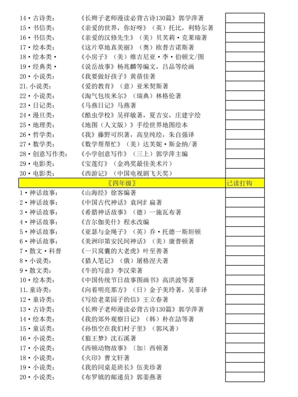 25年清华附小推荐书单必读！