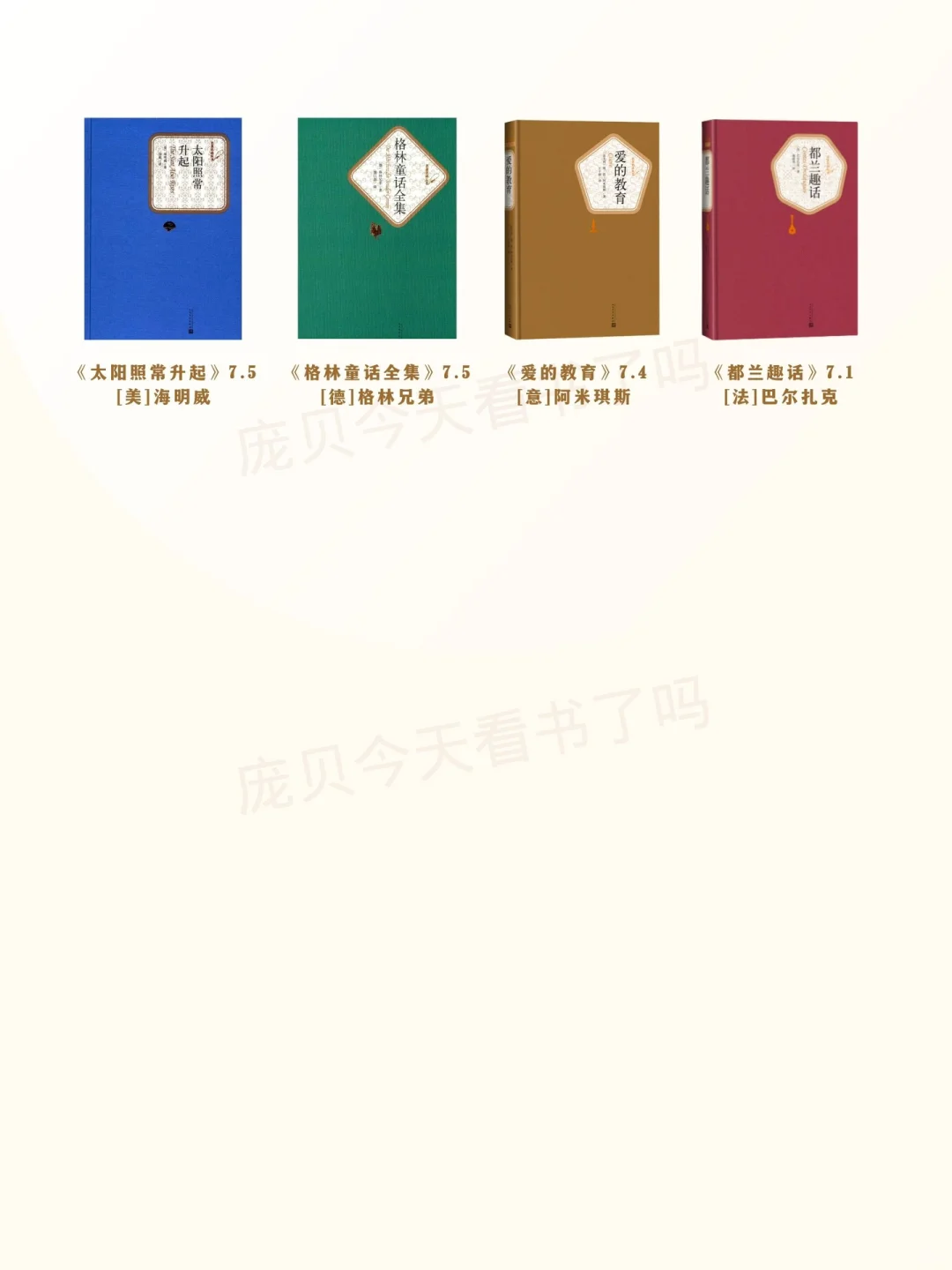 100部人文社名著名译系列📚书单➕评分