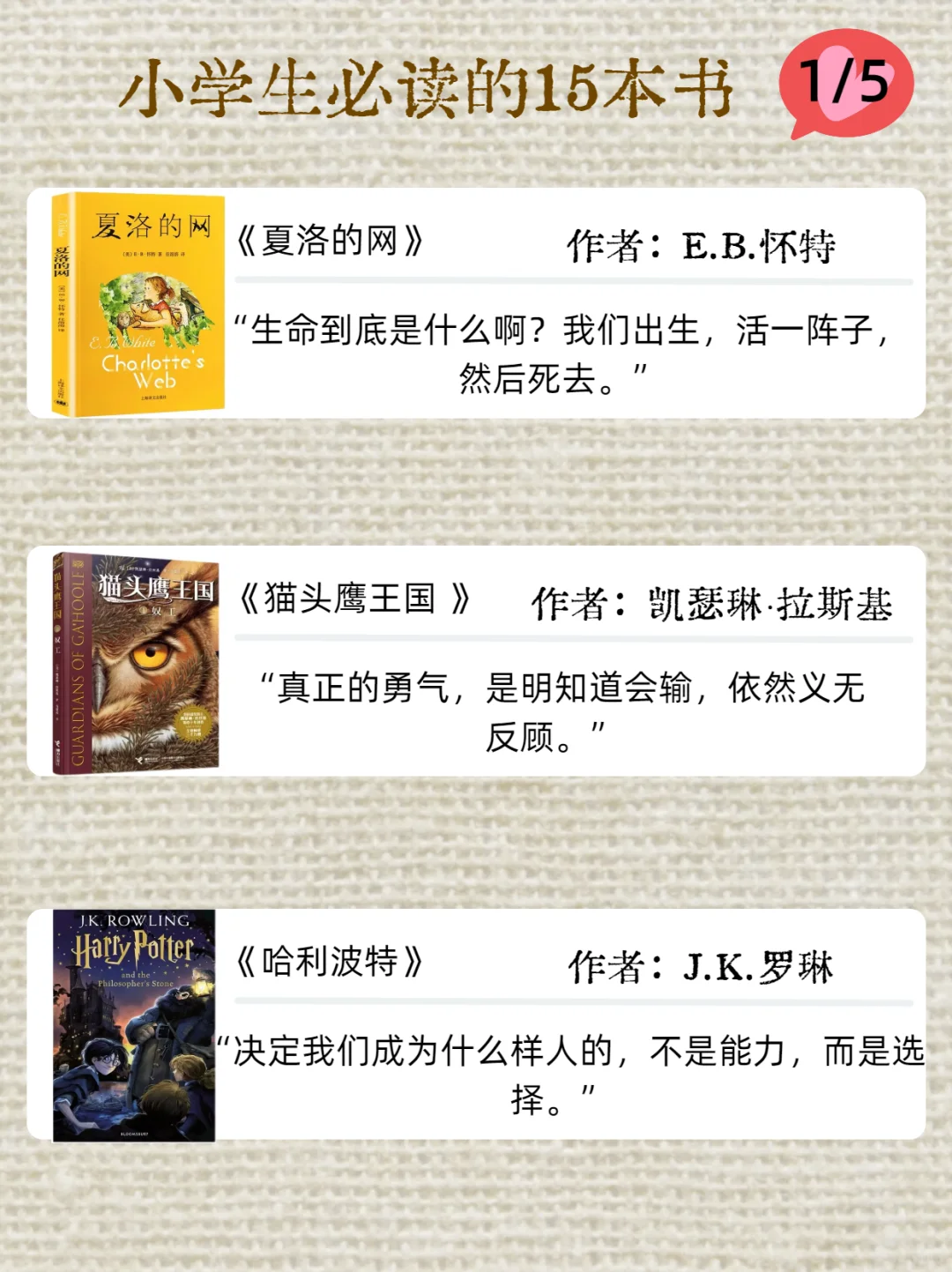 📚小学生必读的15本书！从小培养阅读习惯