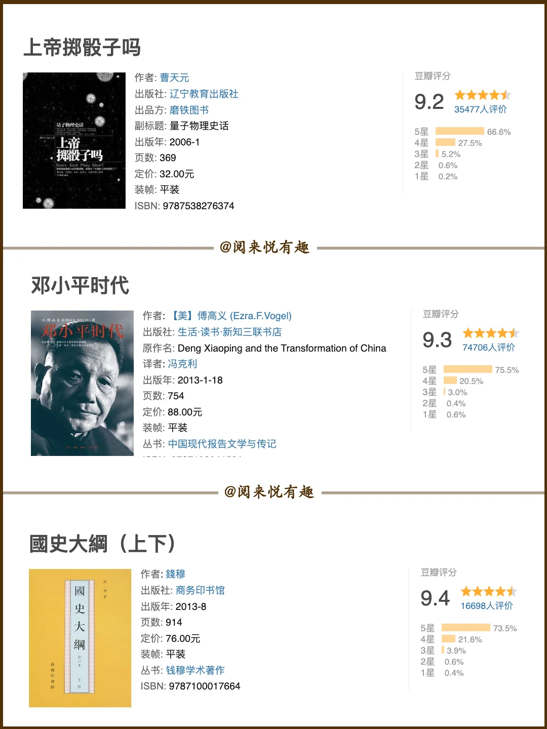 豆瓣评分9分以上且评价人数超过1W的书籍