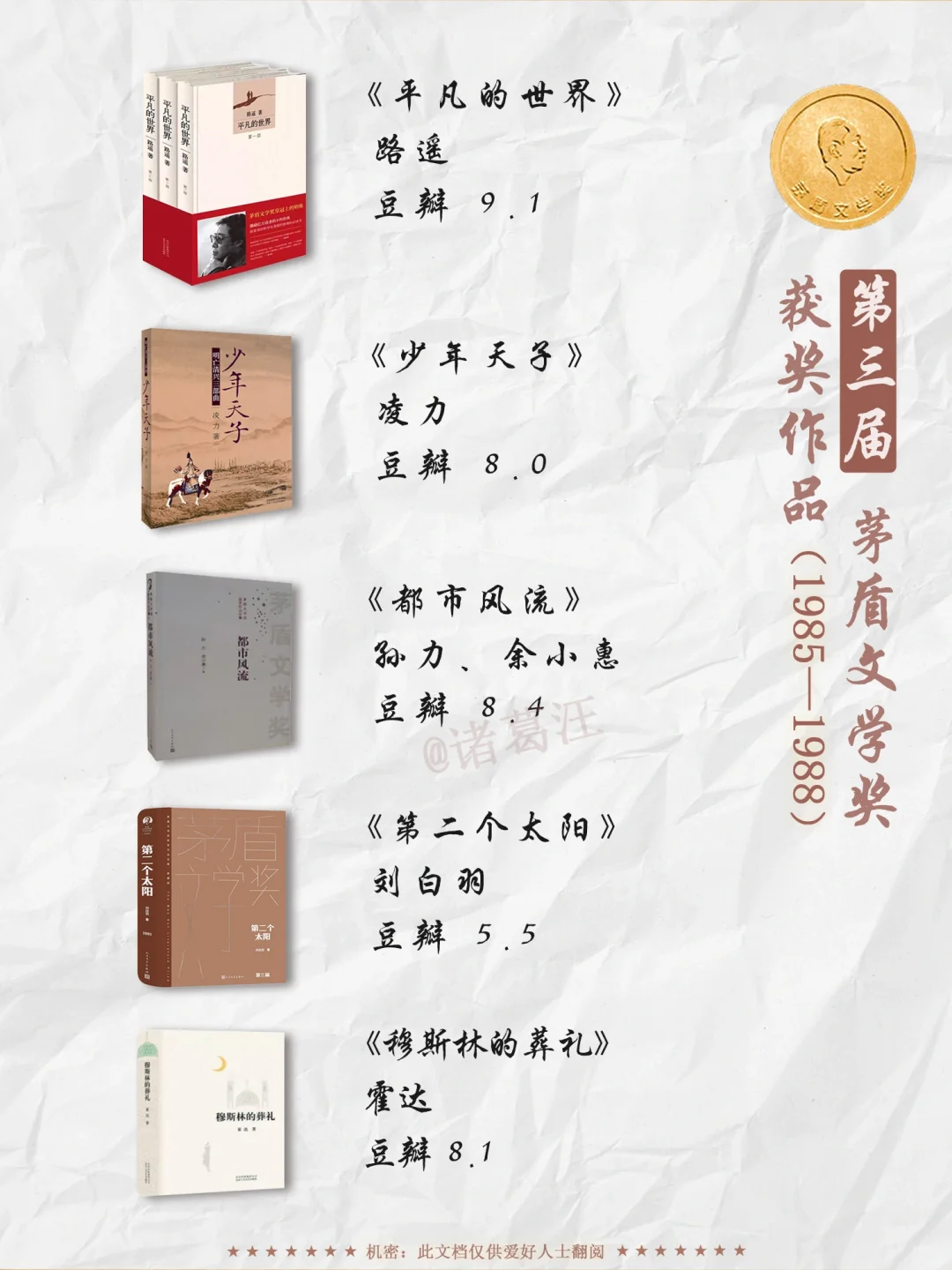 茅盾文学奖历届获奖者及书单大全