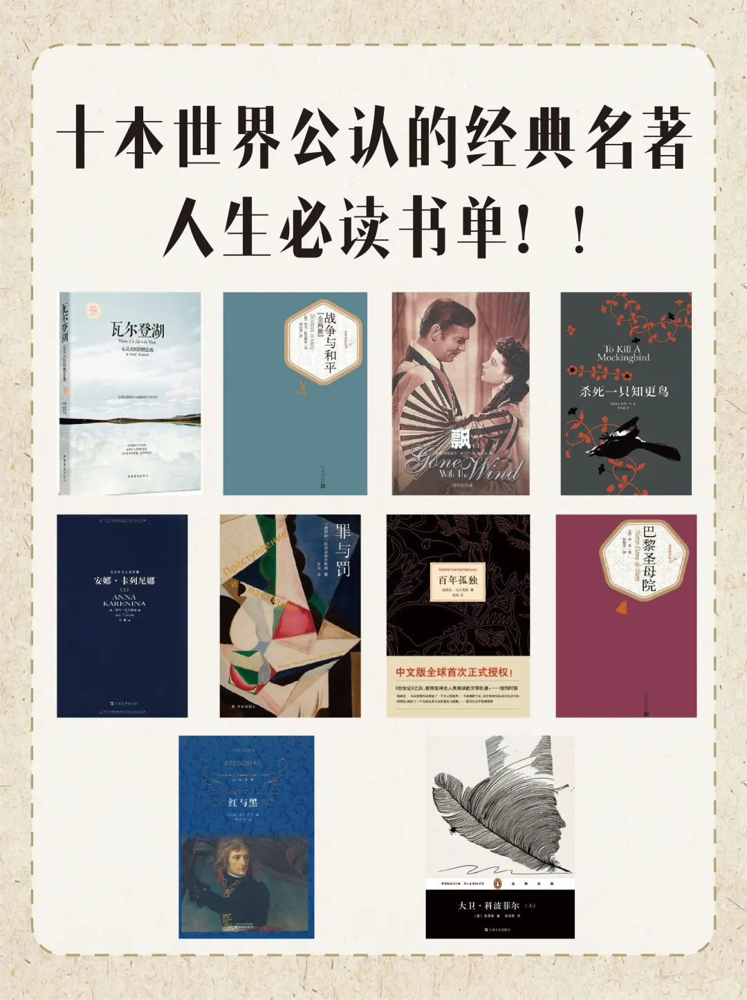 世界十大名著？你看过几本？