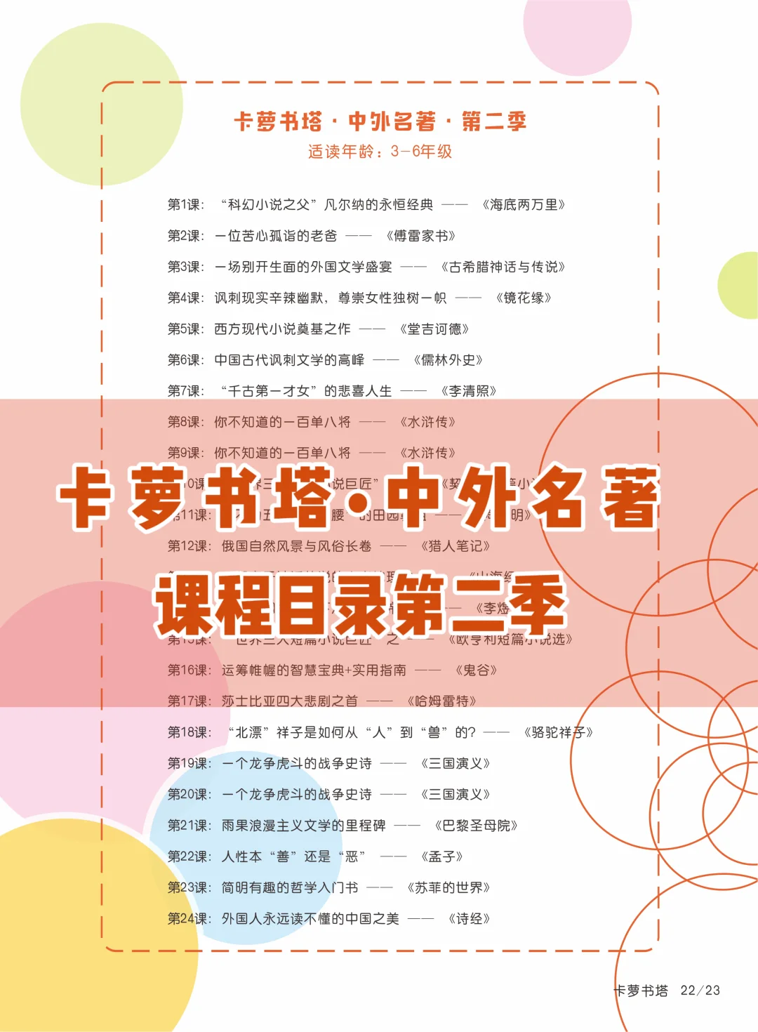 卡萝书塔•中外名著——课程目录第二季