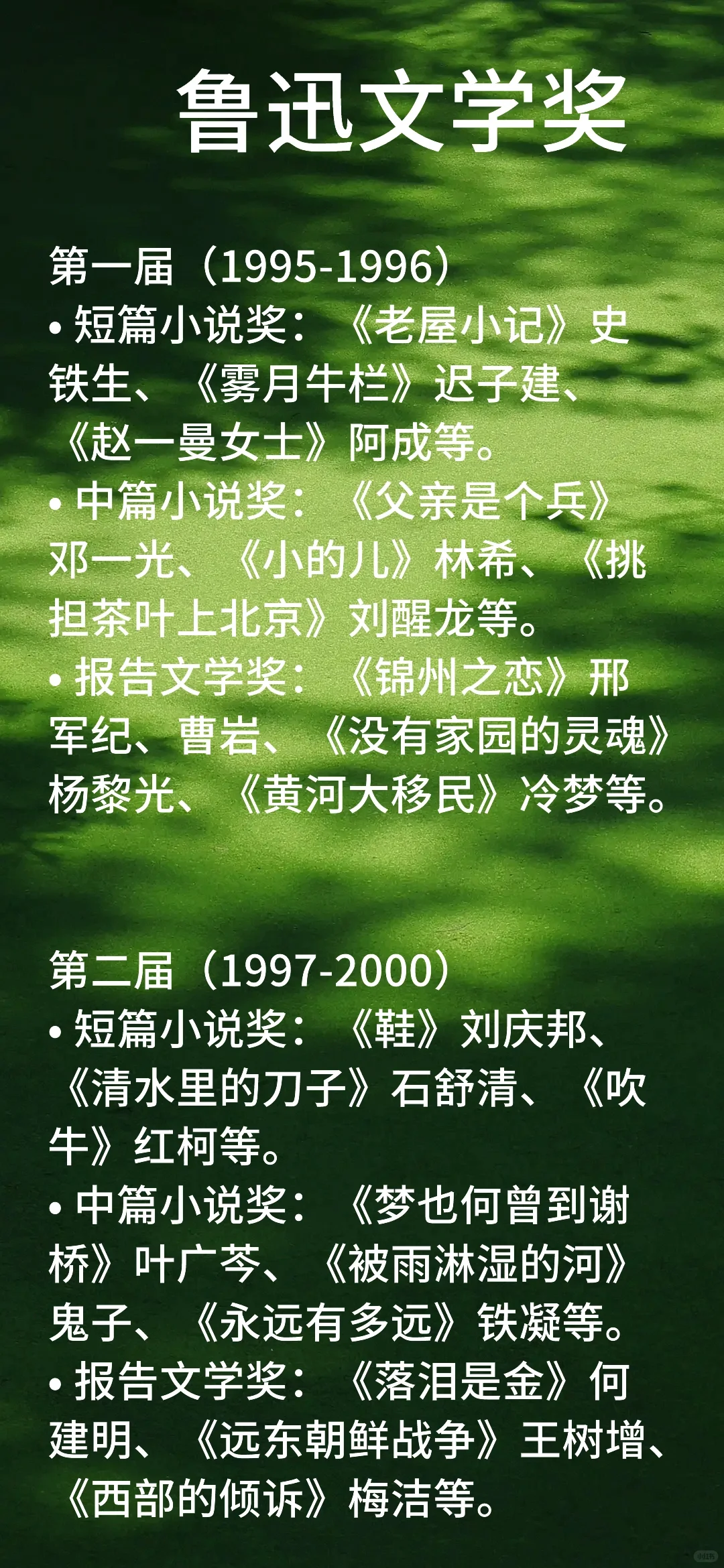 鲁迅文学奖获奖作品-1