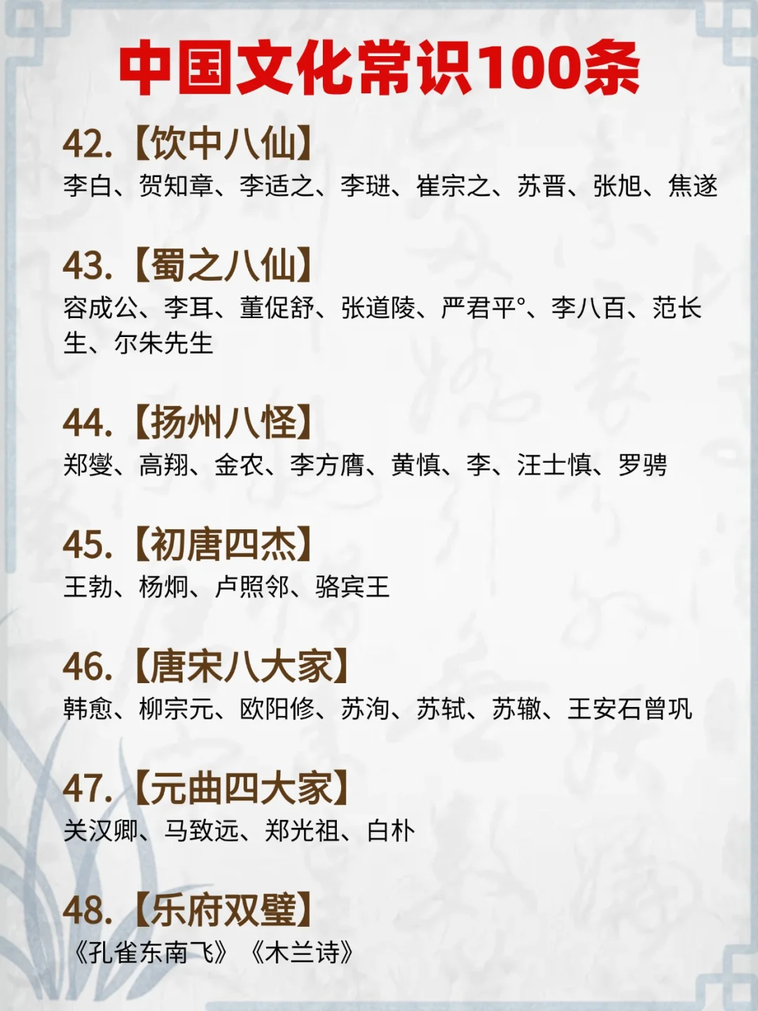小学生必须掌握的100个文学常识❗一日一学