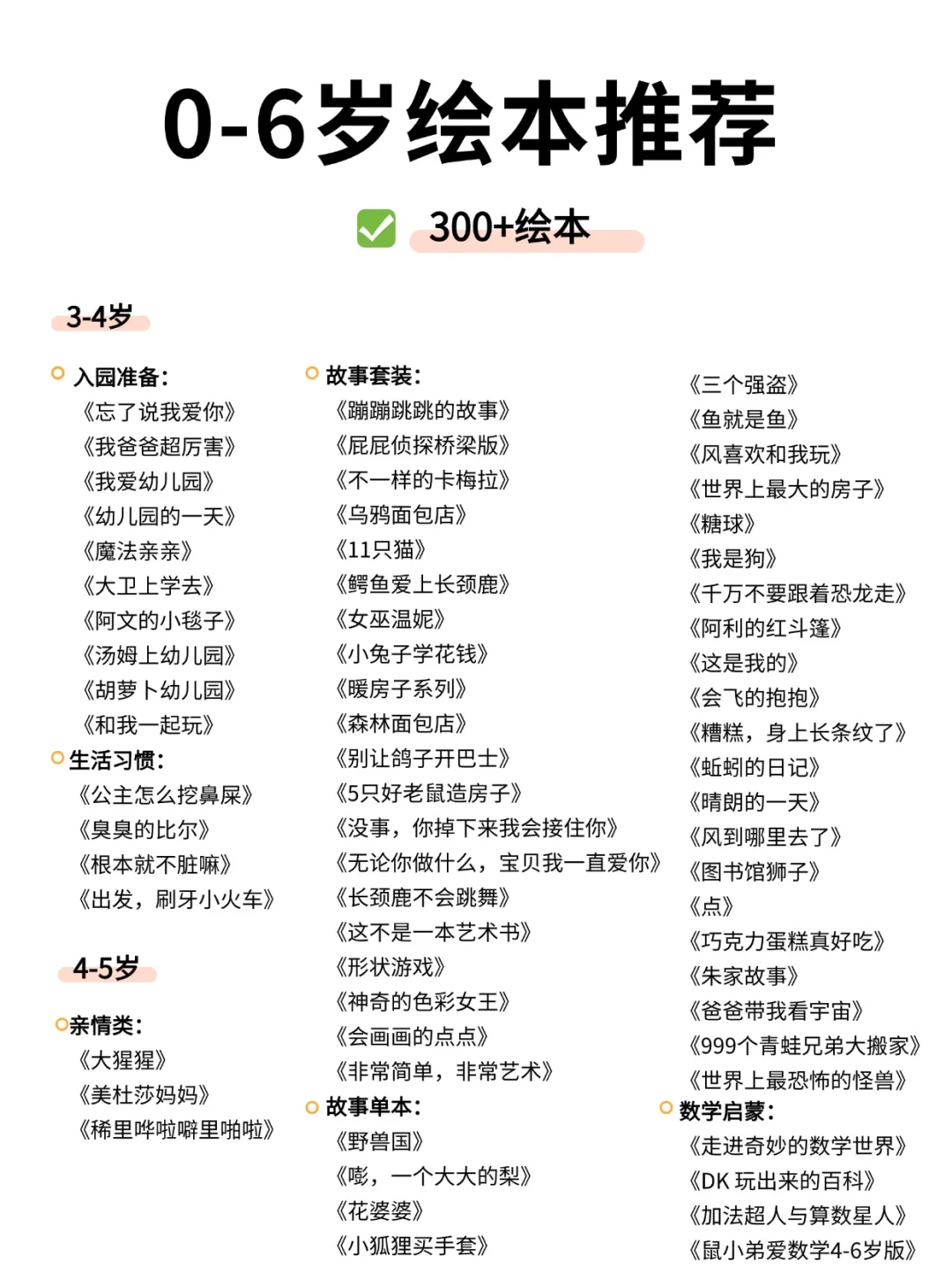 0-6岁绘本大合集‼️坚持阅读静待花开
