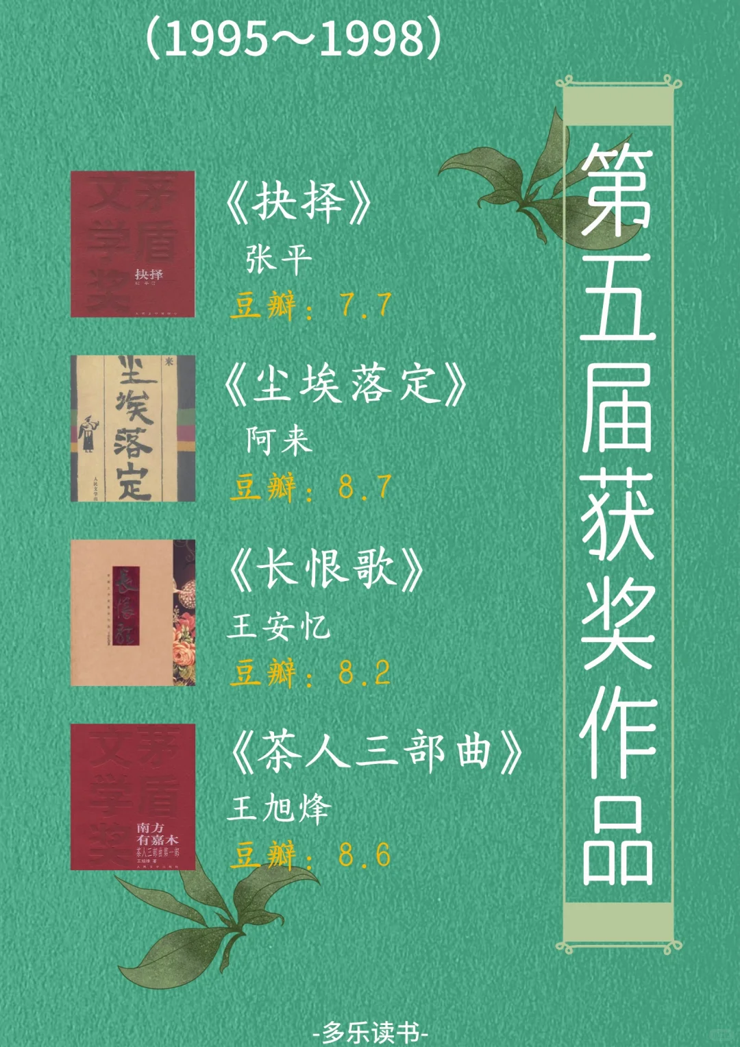 码住｜最全历届茅盾文学奖获奖书单，拯救书荒
