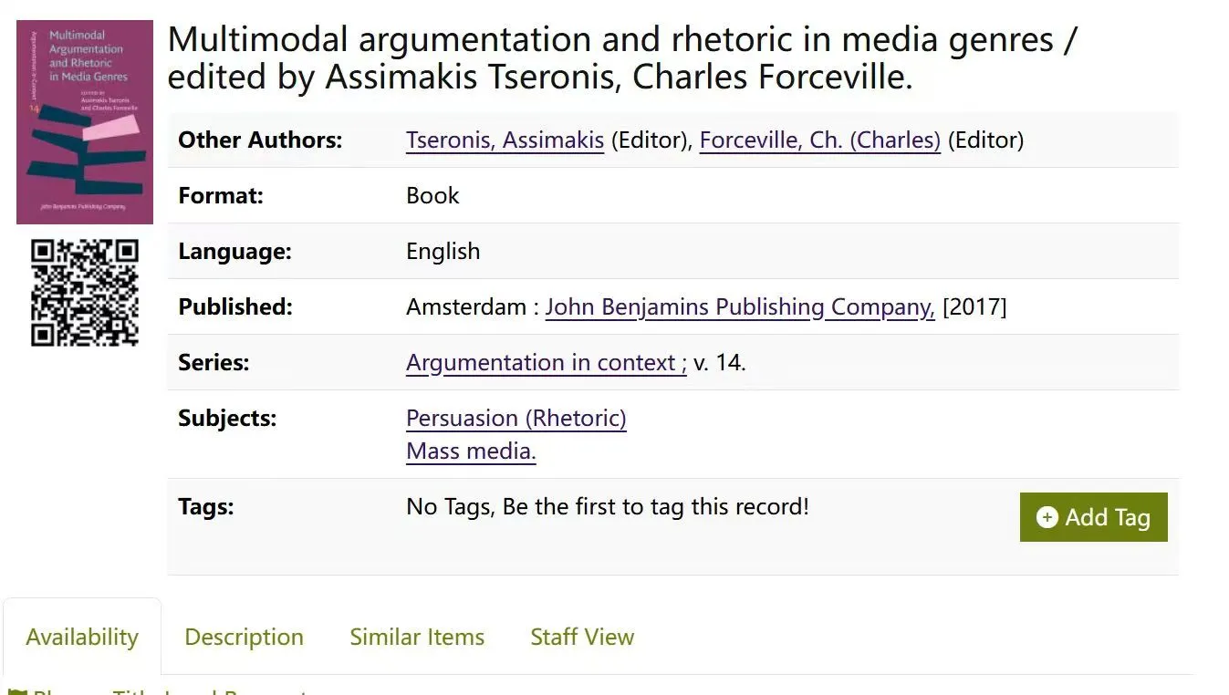 求电子书《Multimodal argumentation and r