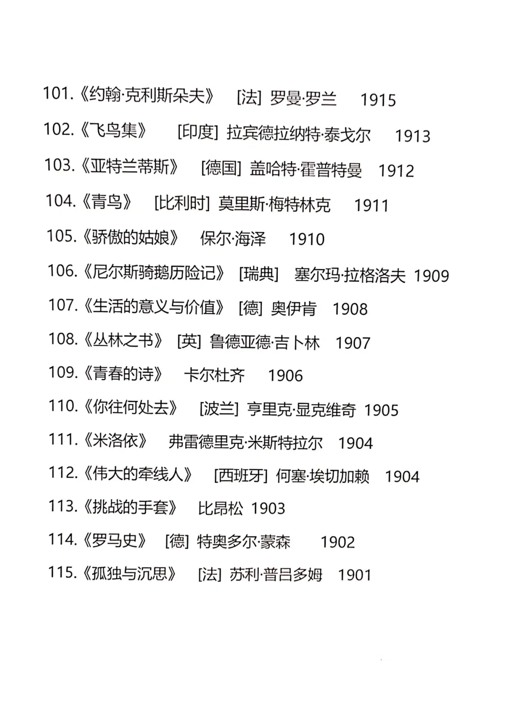书单|诺贝尔文学奖历届获奖作品，值得收藏