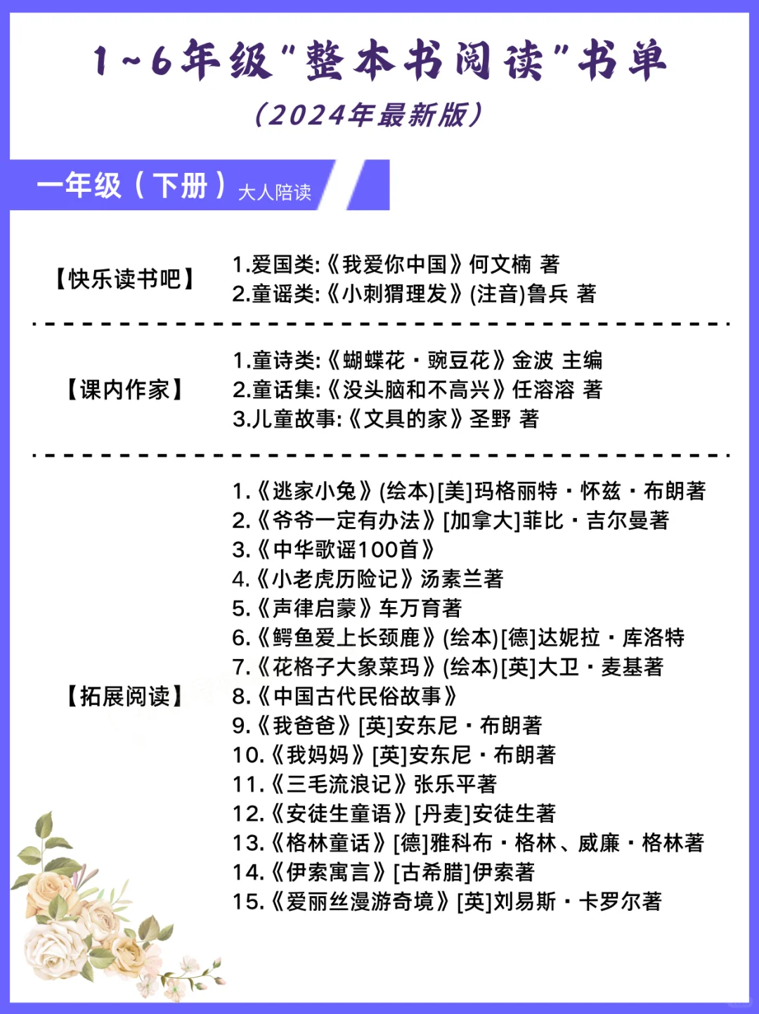 【2024必读】清华附小力荐！1-6年级孩子阅