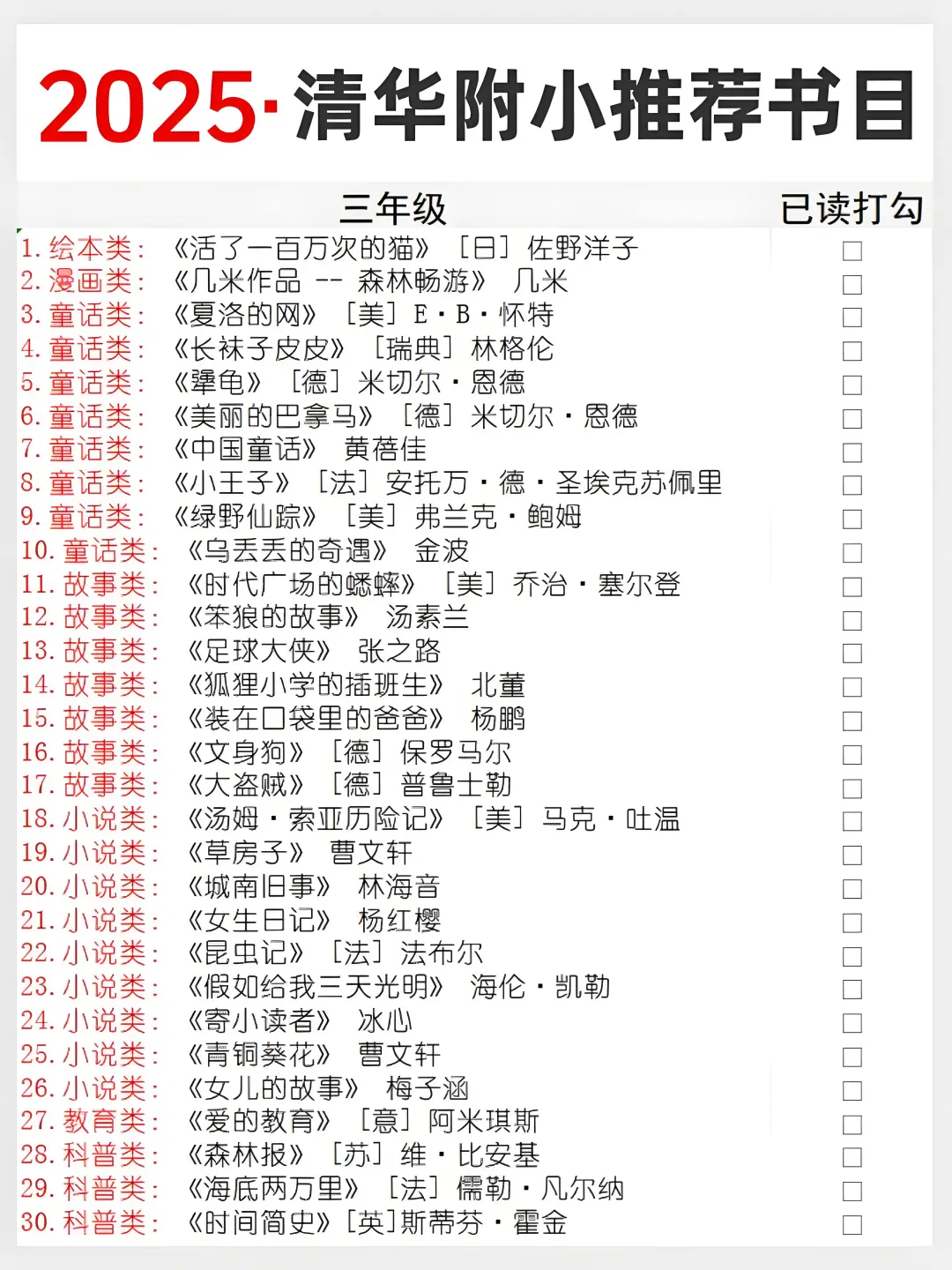 2025寒假清华附小推荐书单｜妈妈人手一份~