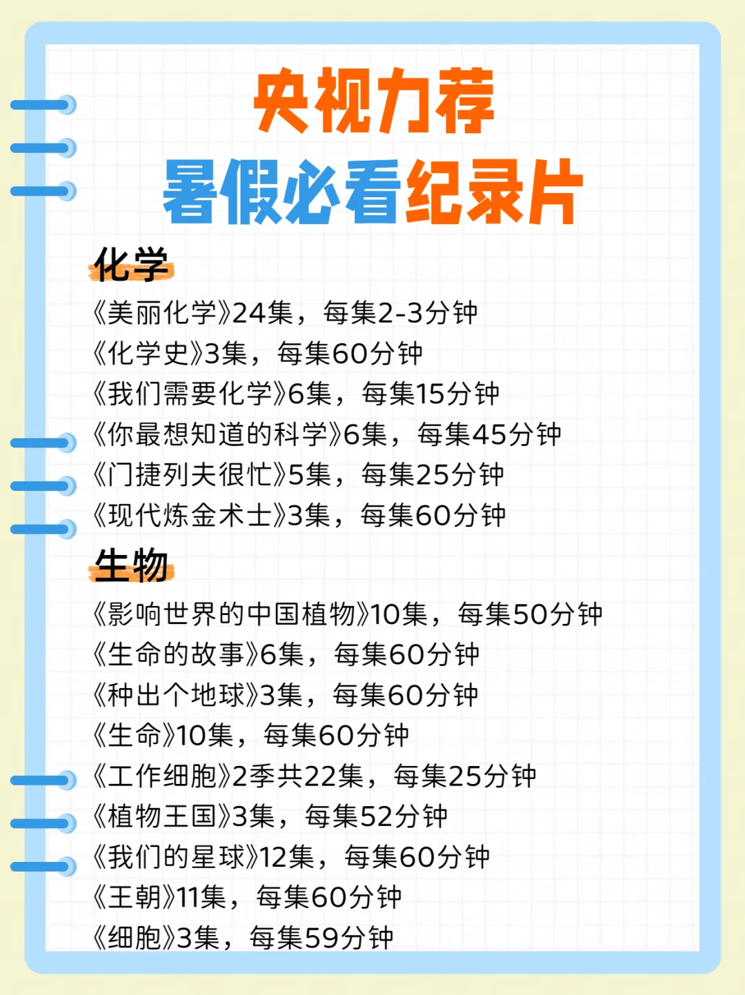 🔥央视力荐！假期必看纪录片