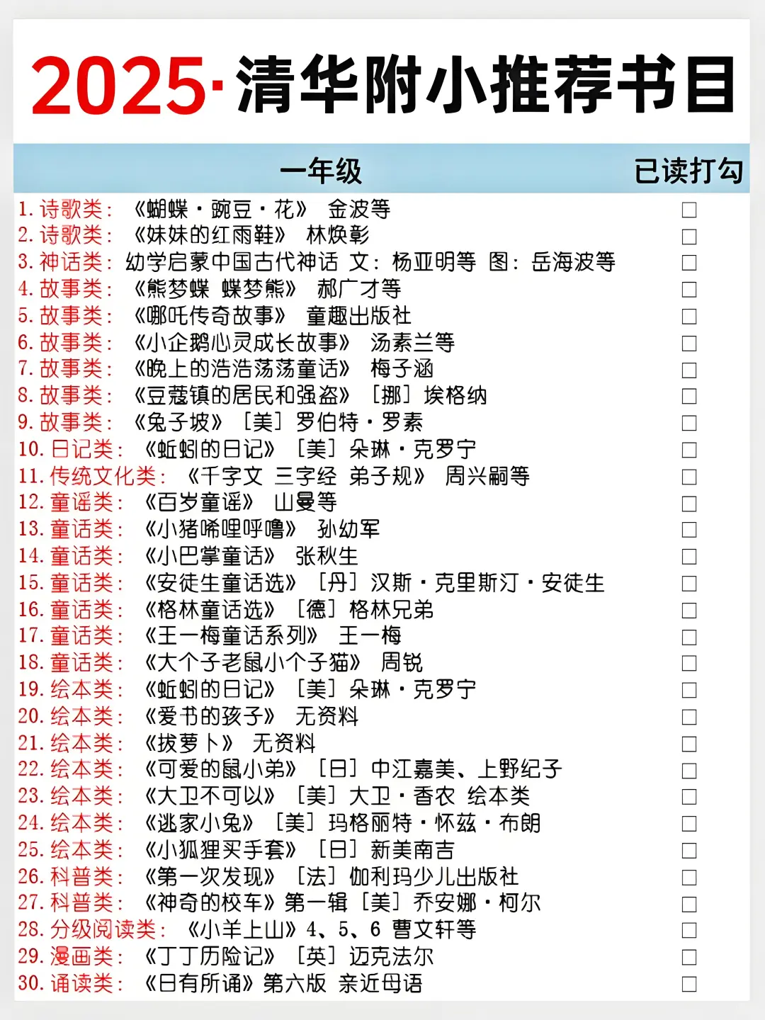 2025寒假清华附小推荐书单｜妈妈人手一份~