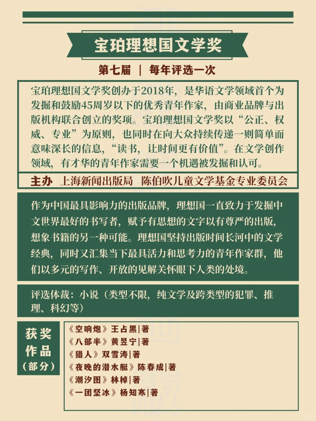 全国高含金量文学奖项🥇