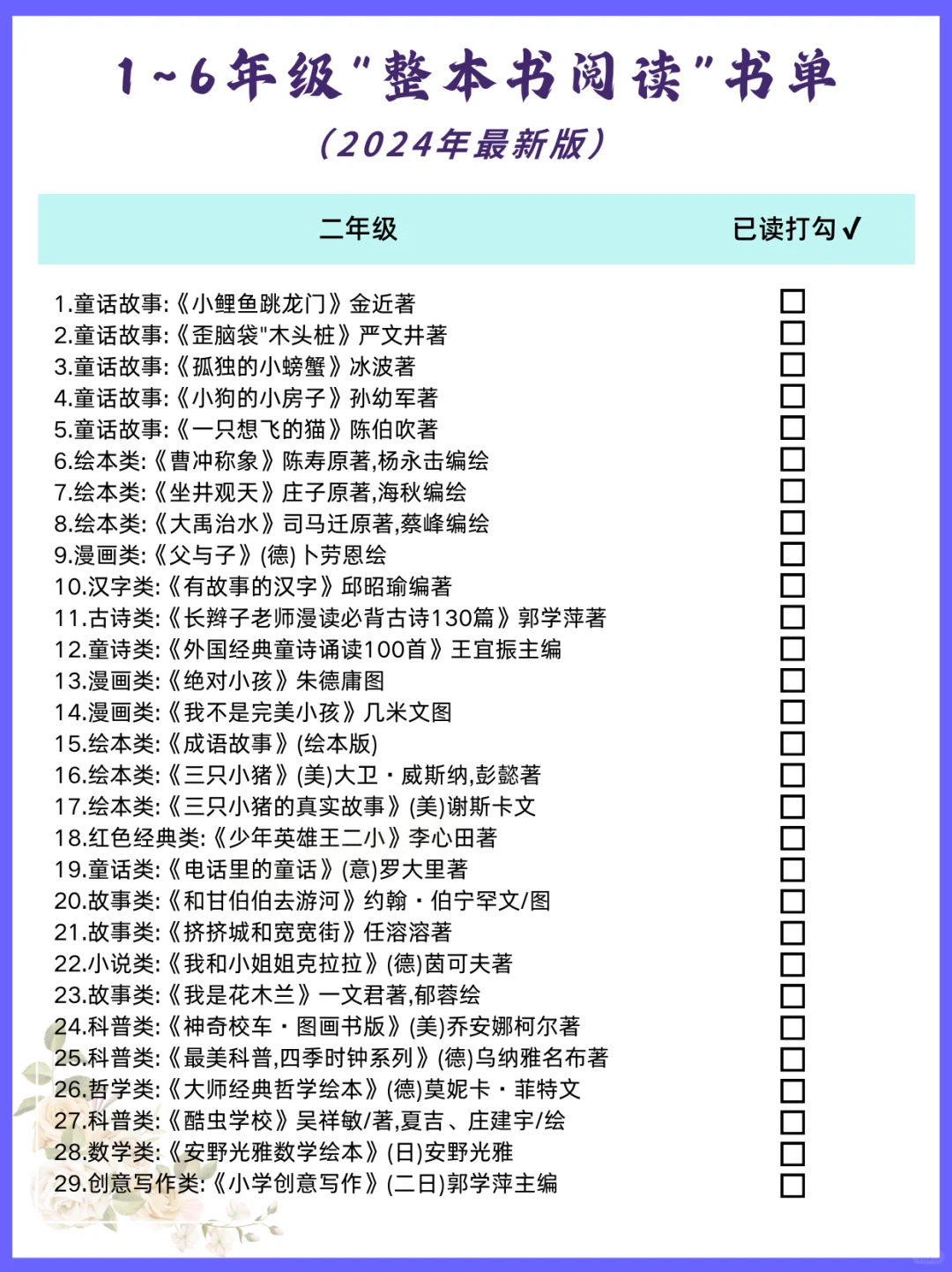 【2024必读】清华附小力荐！1-6年级孩子阅