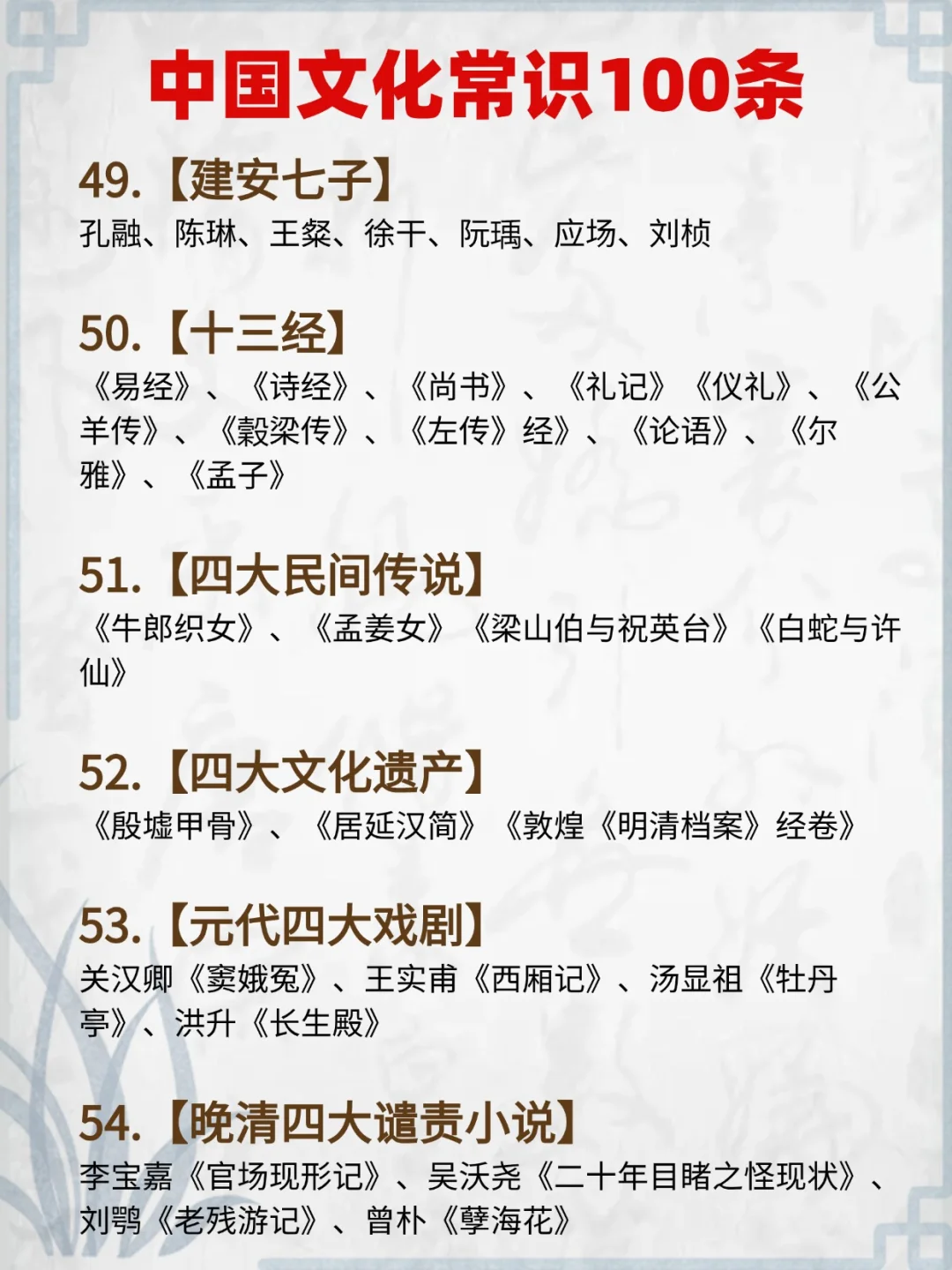 小学生必须掌握的100个文学常识❗一日一学