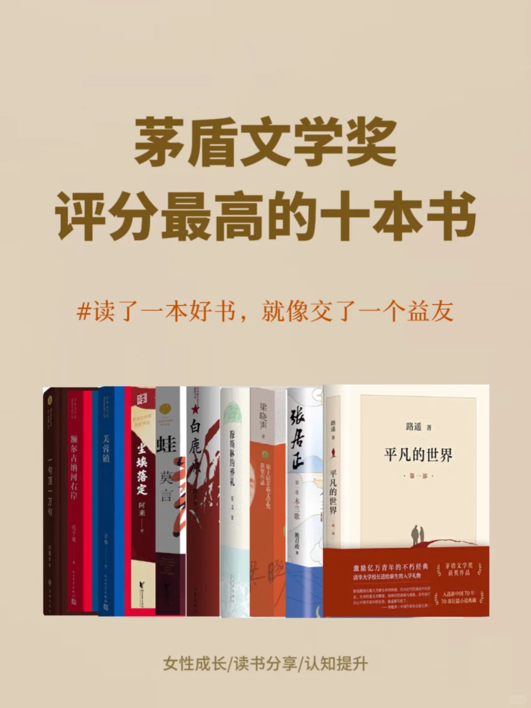 茅盾文学奖，评分很高的10部经典作品