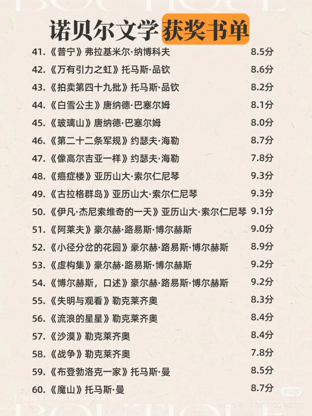 诺贝尔文学奖获奖名单 🐎