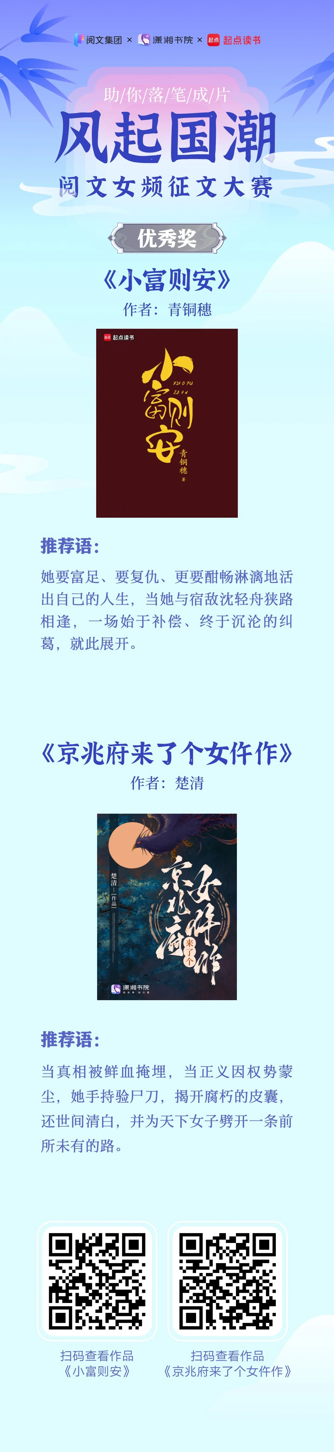 阅文女频【风起国潮】征文大赛颁奖公示