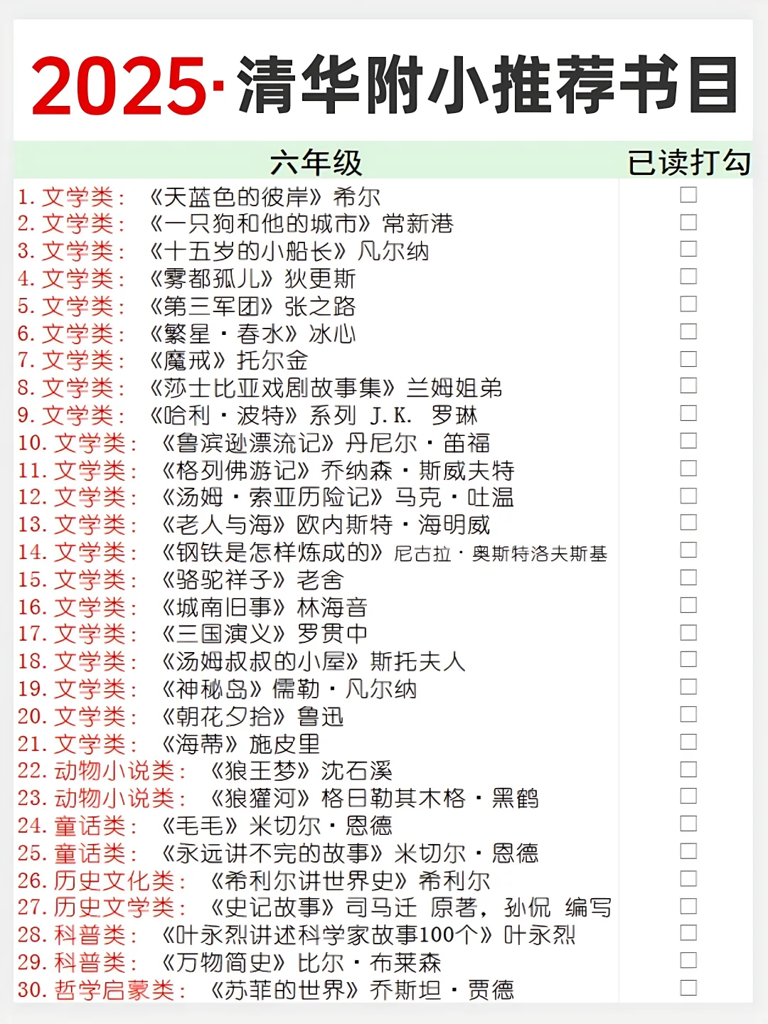 2025寒假清华附小推荐书单｜妈妈人手一份~