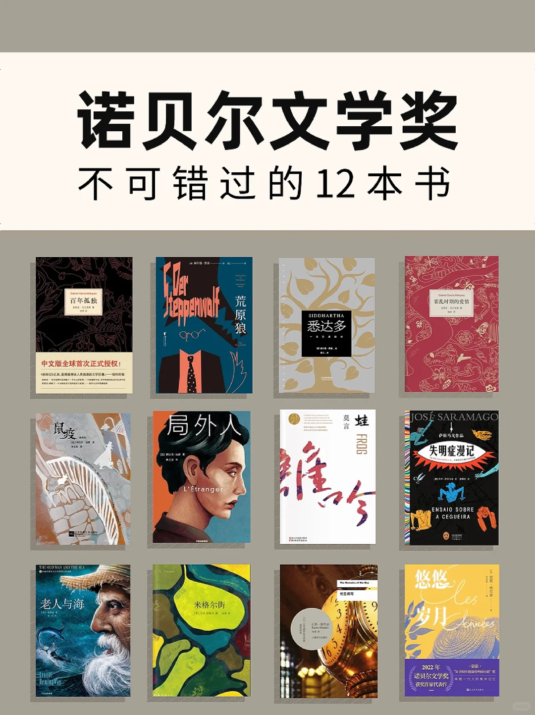 诺贝尔文学奖🏆不可错过的12本经典好书