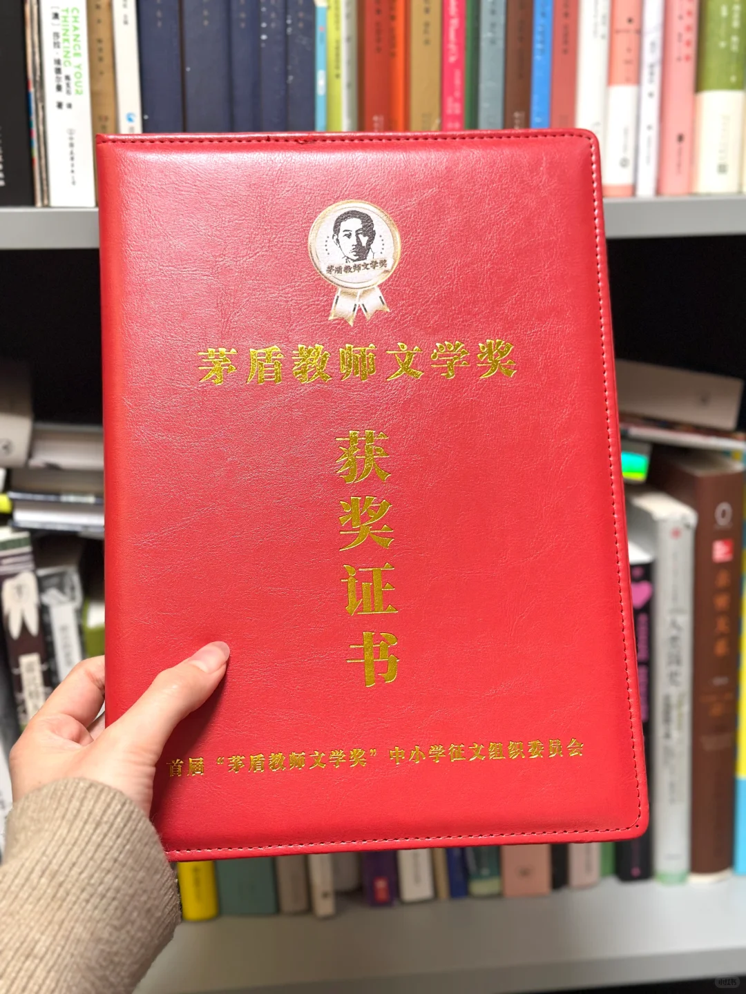 茅盾教师文学奖一等奖，感谢肯定