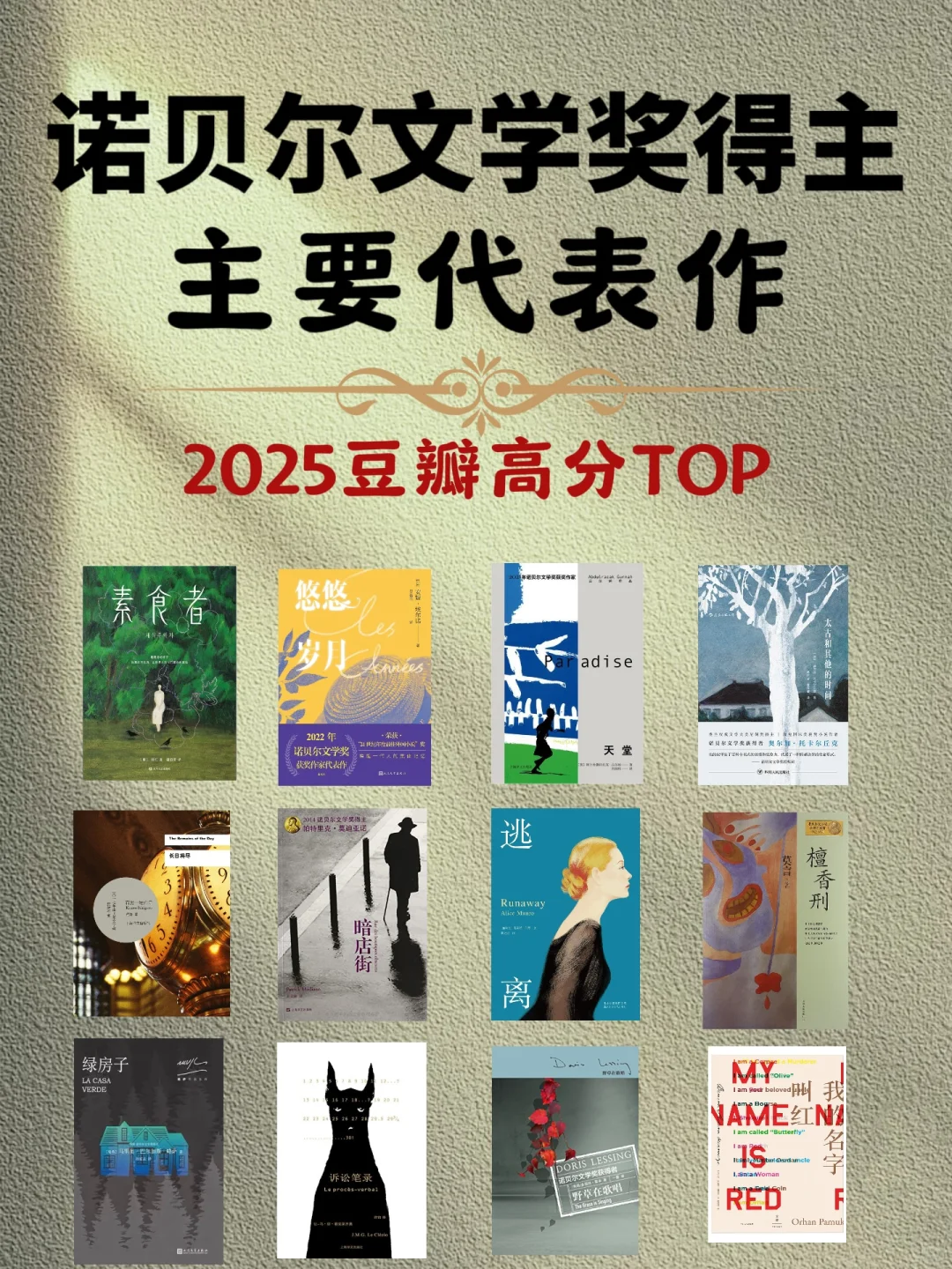 📚书单｜诺贝尔文学奖得主代表作，此生必读🔥