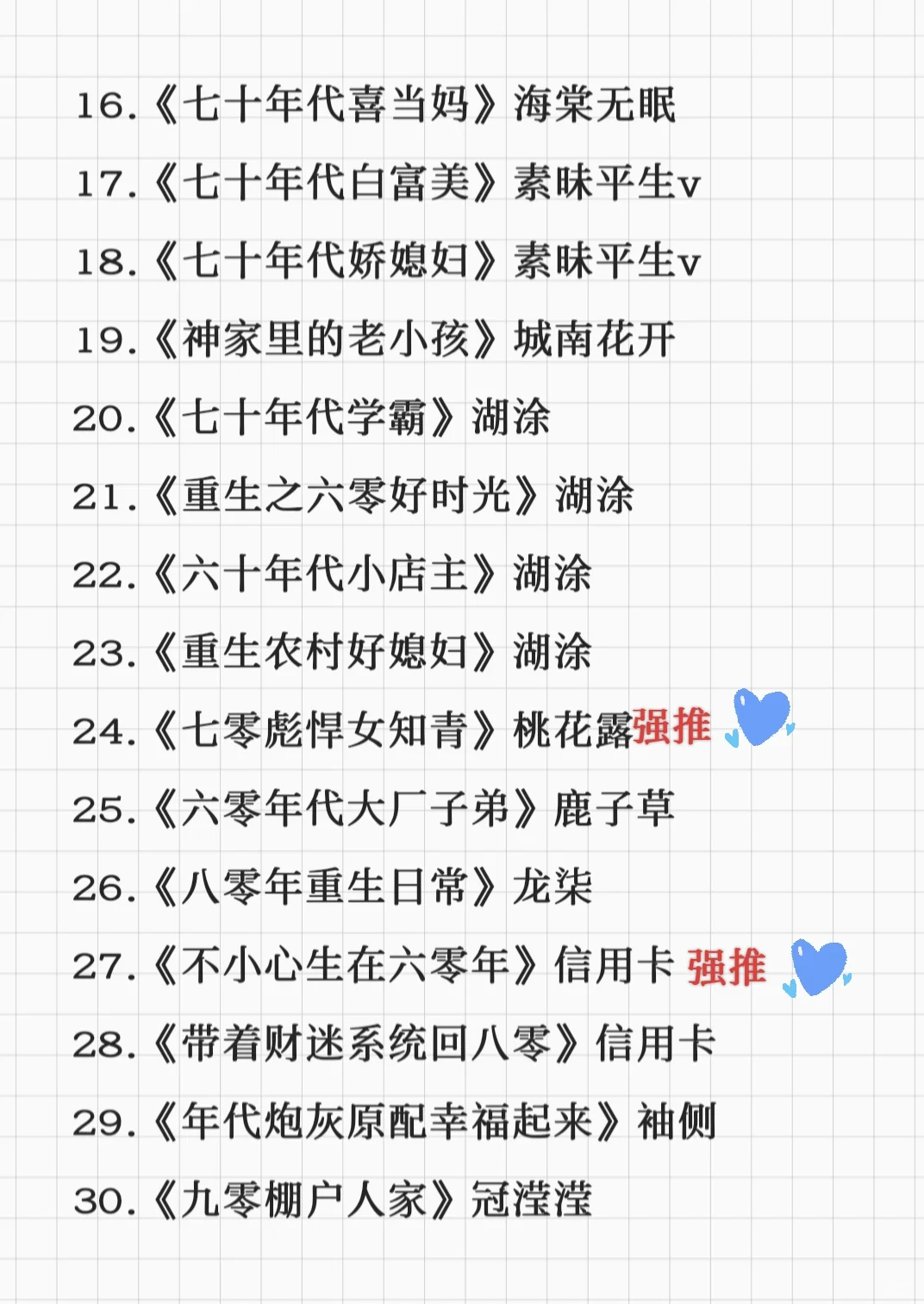 40本高质量年代文
