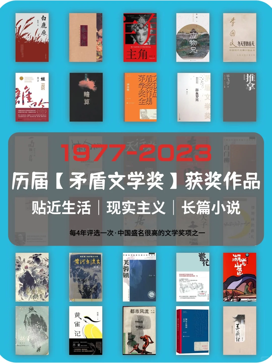 历届矛盾文学奖获奖作品书单，包含2023最新
