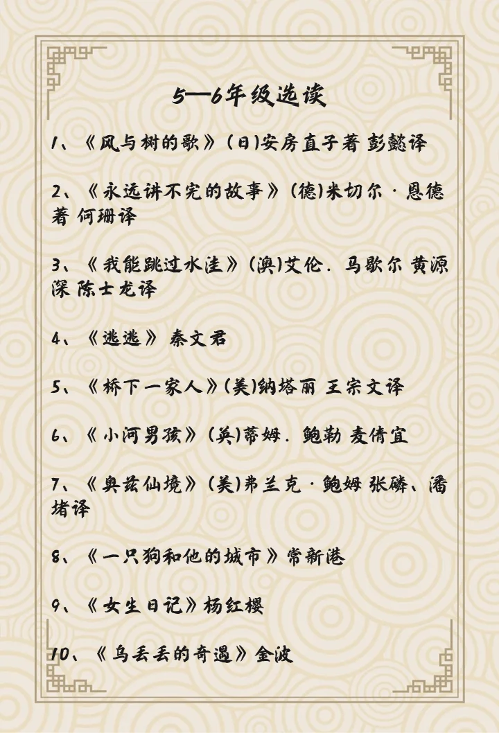 适合6-12岁孩子必读书目清单