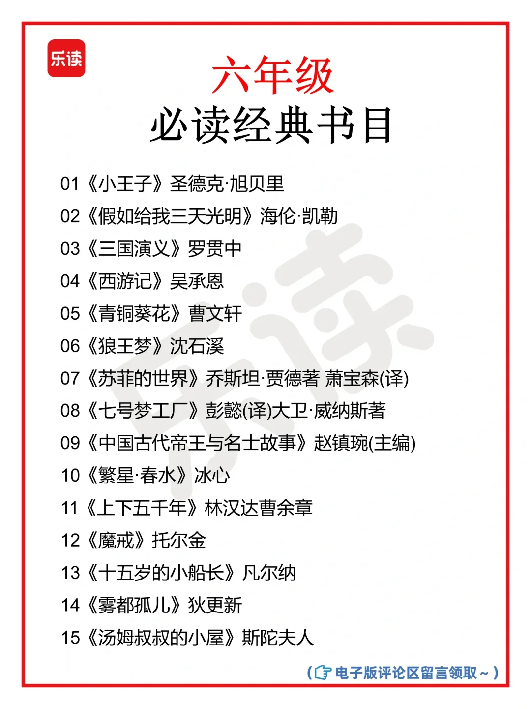 孩子阅读量达标了吗❓内附各年级必读书单❗