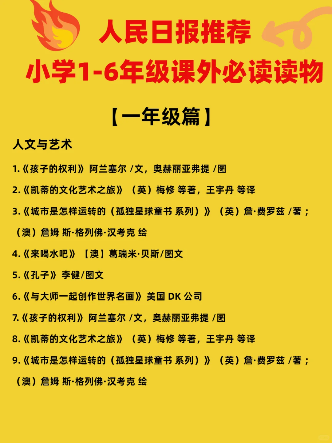 人民日报推荐，1-6年级课外必读书单