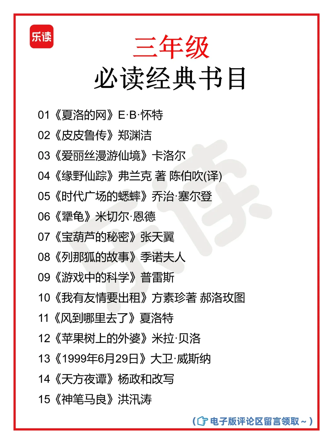 孩子阅读量达标了吗❓内附各年级必读书单❗