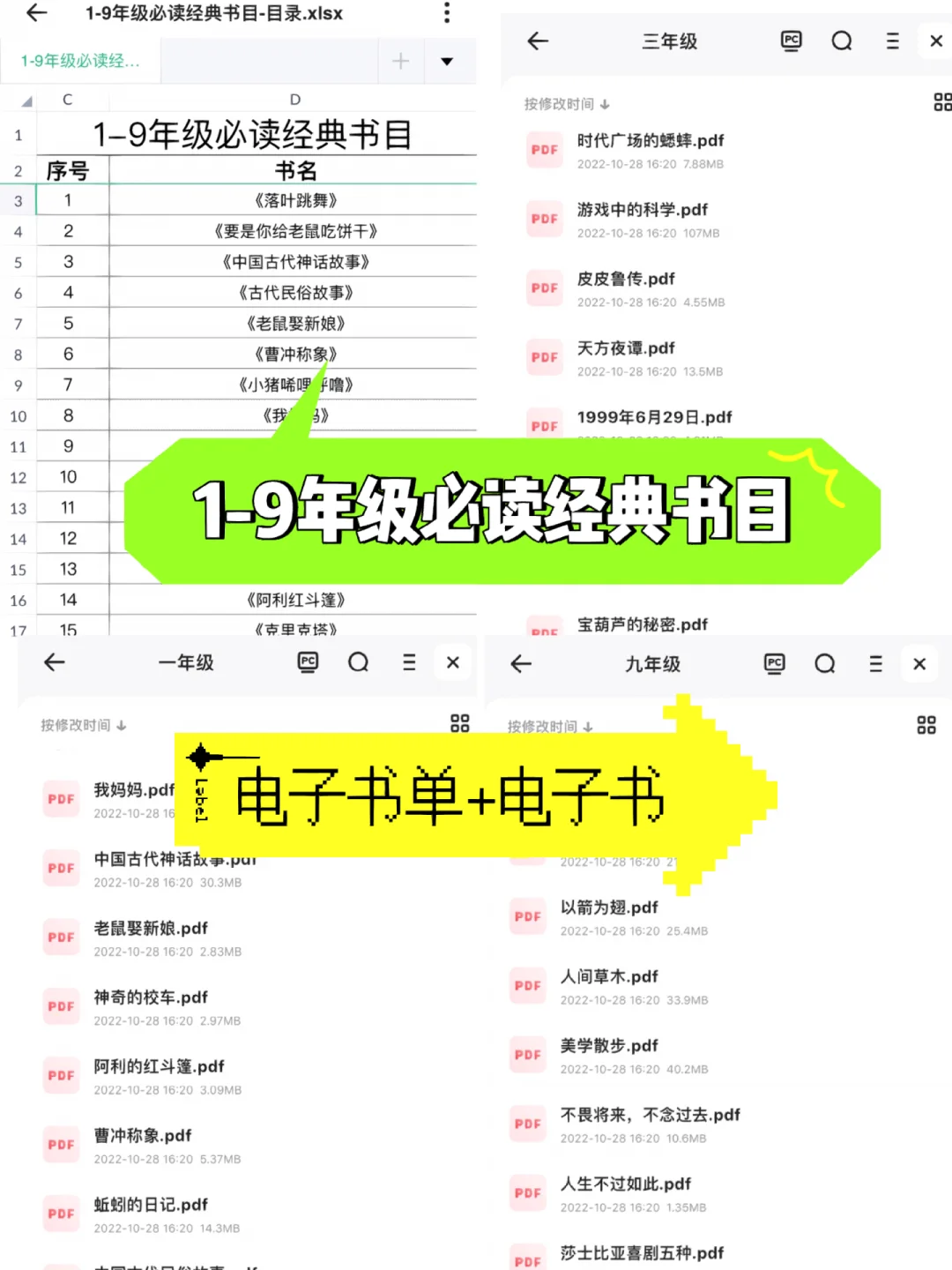 教育部推荐1-9年级 “中小学必读书目”全资源