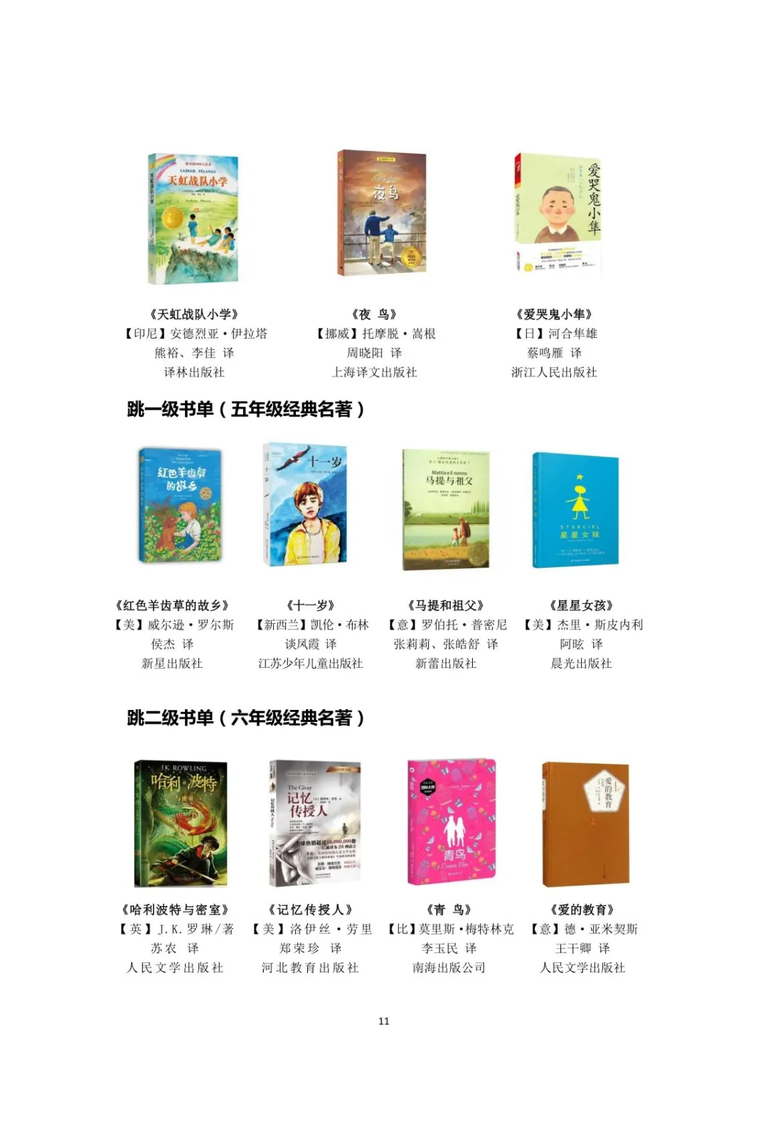 欢呼吧，你家娃在6年级要看完的经典故事