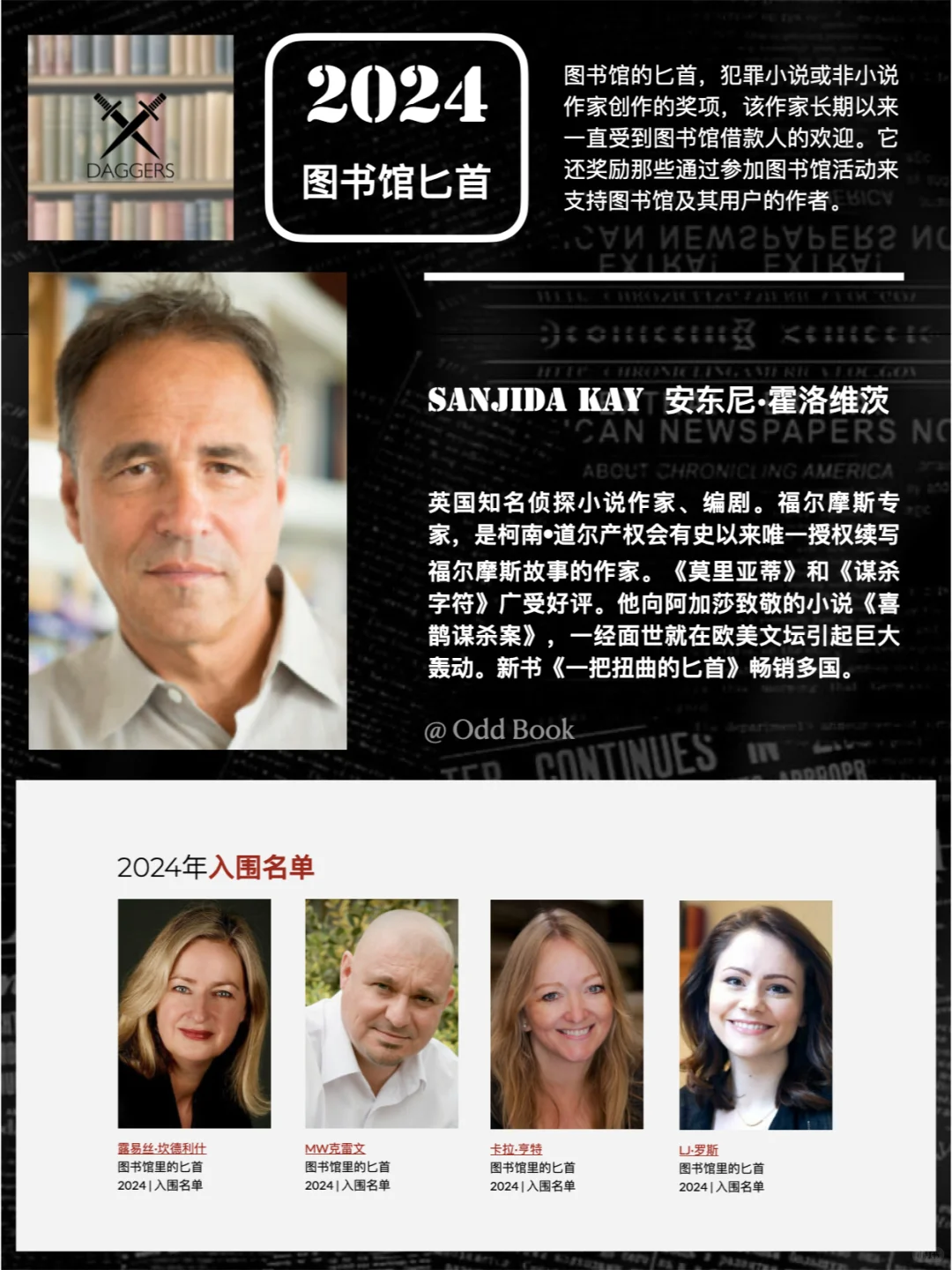 匕首奖13个奖项｜获奖➕入围｜2024推理盛宴